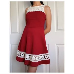 🇺🇸MADE IN USA🇺🇸 Red and White Sleeveless Dress